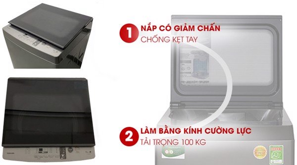 Máy giặt Toshiba 8 kg AW-K905DV(SG) lồng đứng màu xám