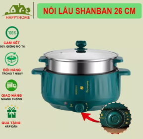 Nồi lẩu mini cắm điện đa năng chống dính cao cấp SHANBAN