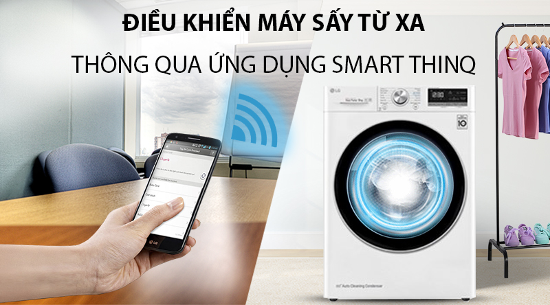 Máy sấy quần áo LG INVERTER 9KG DVHP09W