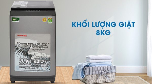 Máy giặt Toshiba 8 kg AW-K905DV(SG) lồng đứng màu xám