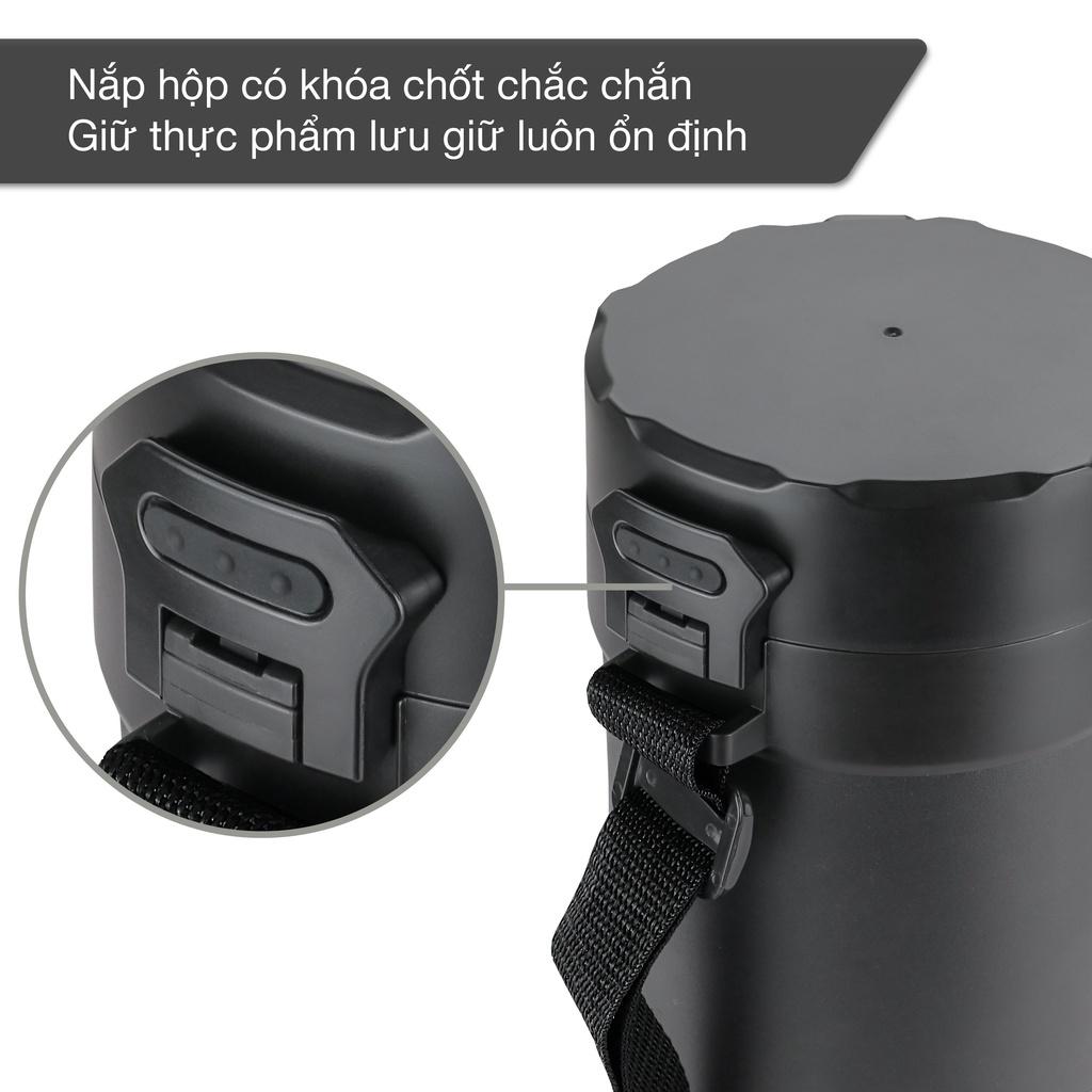 Hộp cơm giữ nhiệt LEBENLANG LBT856 bằng inox 304 với 4 khay riêng biệt, dung tích 2.2L