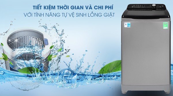 Máy giặt Aqua 10kg AQW-FR100ET S lồng đứng màu ghi