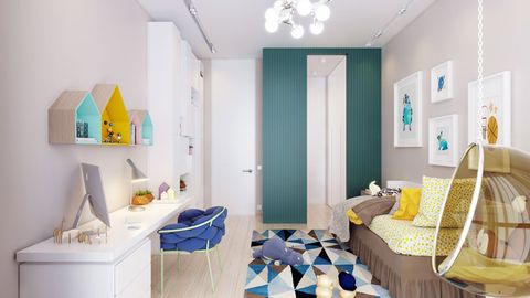 Thiết kế phòng ngủ trẻ em theo phong cách vui nhộn nhiều màu sắc