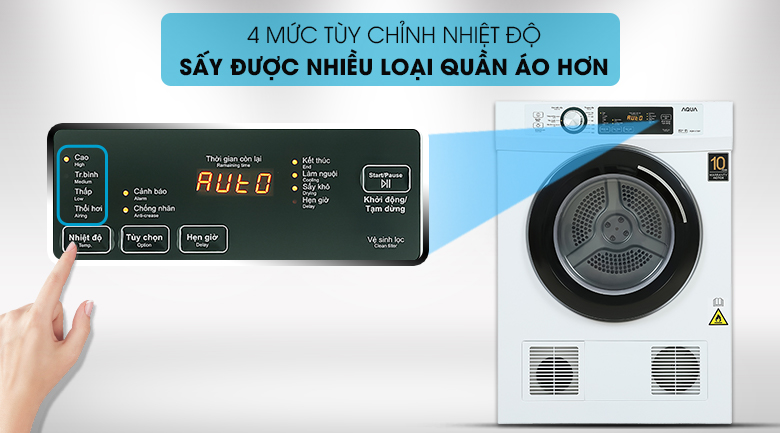 Máy sấy quần áo AQUA AQH-V700FW 7KG
