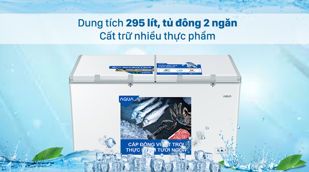 Tủ đông AQUA Inverter 295 lít AQF-C4202E - chính hãng, giá tốt