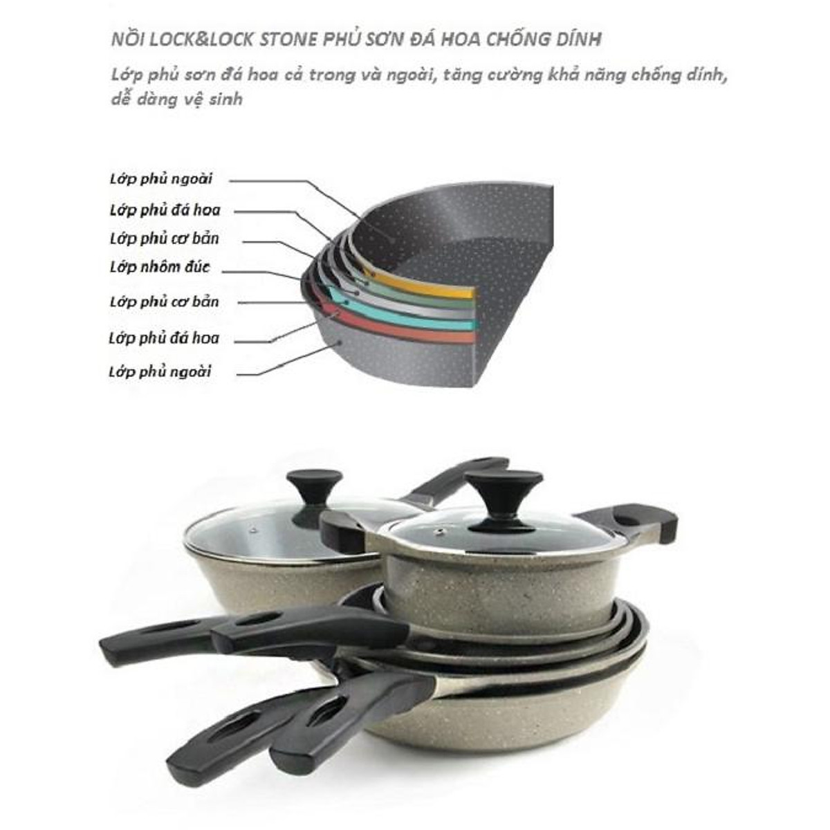 Nồi đá nấu từ Lock&Lock 24cm