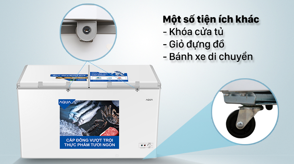 Tủ đông AQUA Inverter 295 lít AQF-C4202E - chính hãng, giá tốt