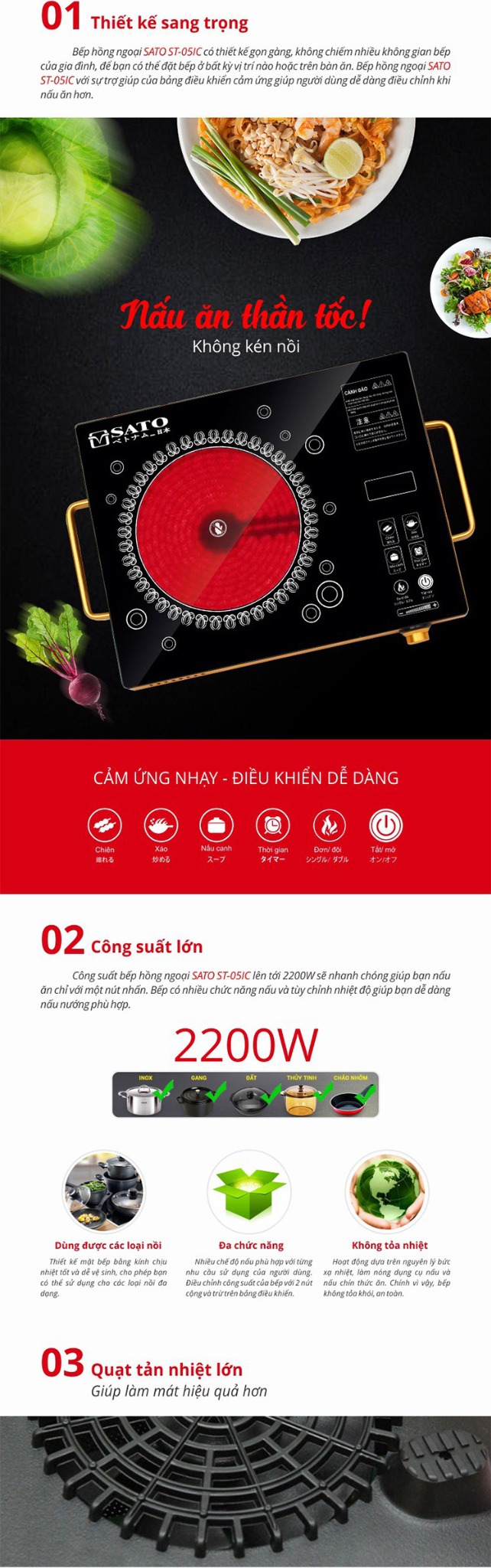 Bếp hồng ngoại Sato ST-05IC