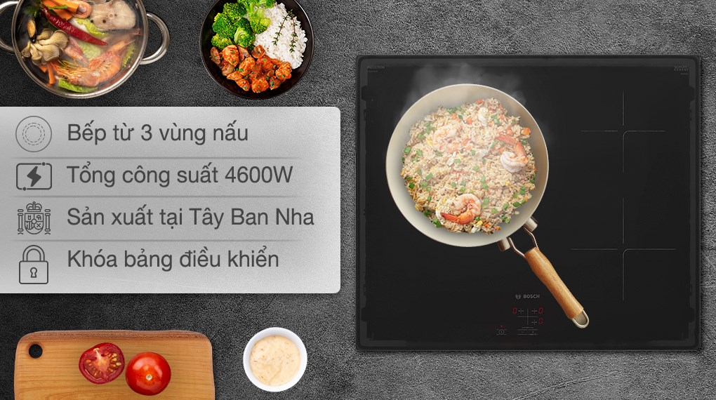 BẾP TỪ 3 VÙNG NẤU ÂM BOSCH PUC61KAA5E 4600W - LIÊN HỆ ĐỂ ĐƯỢC GIÁ TỐT