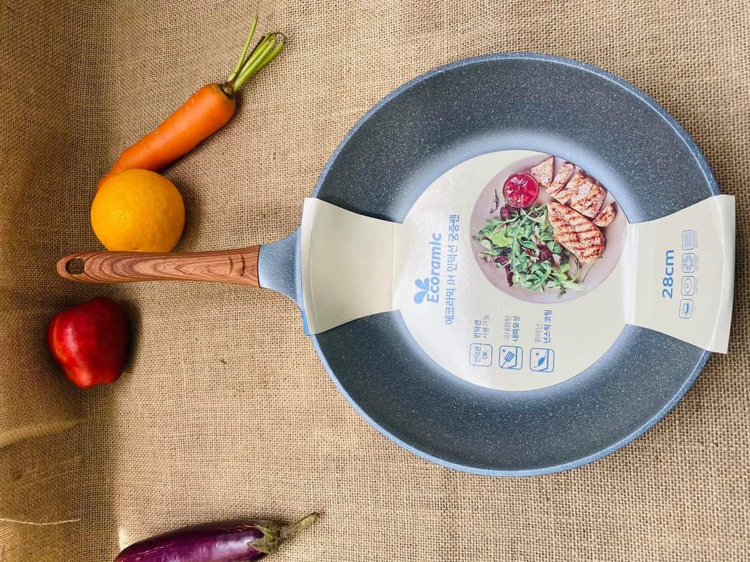 Chảo từ Ecoramic sâu vân đá EVDW-28IH 28cm