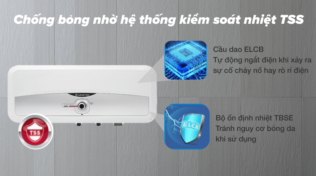 Máy nước nóng gián tiếp Ariston 20 lít 2500W SL2 20 RS 2.5 FE