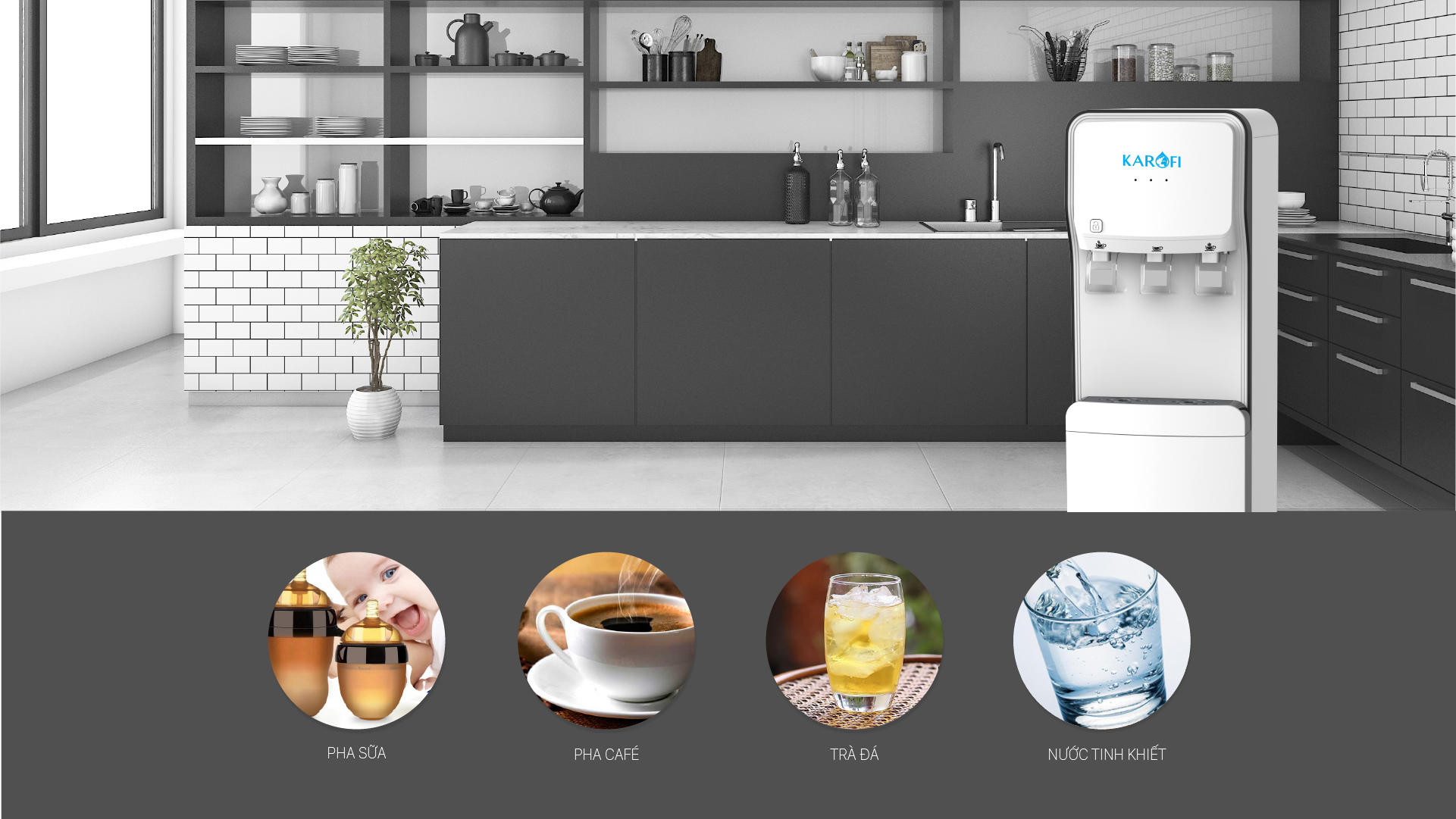 Cây nước nóng lạnh Karofi HC18RO tích hợp lọc nước