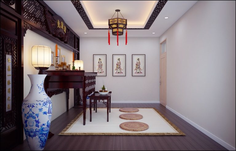 Thiết kế phòng thờ cho nhà ống