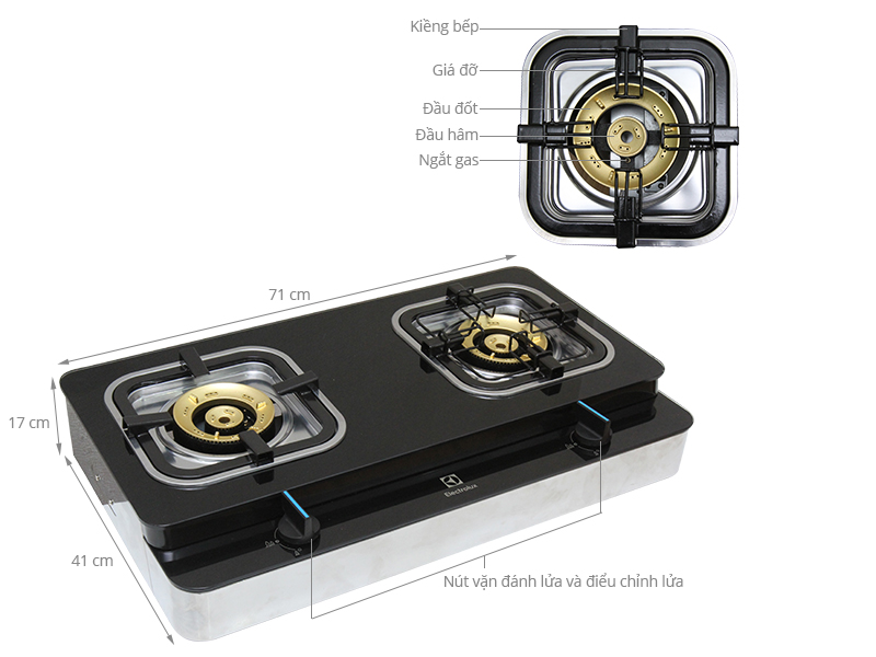 Bếp gas đôi Electrolux  ETG729