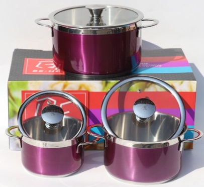 BỘ NỒI INOX BA NỒI BE-HOME BH3MT