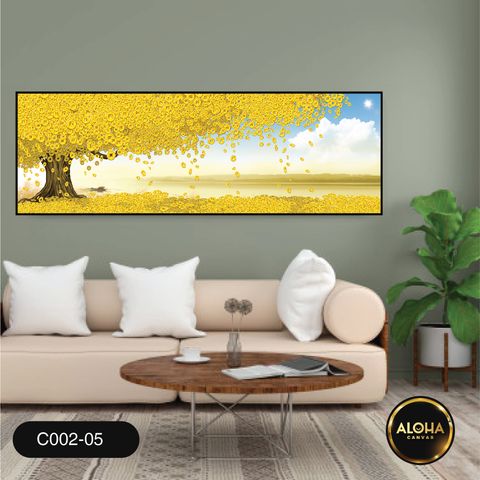 Tranh cây đơn dài trang  trí cao cấp