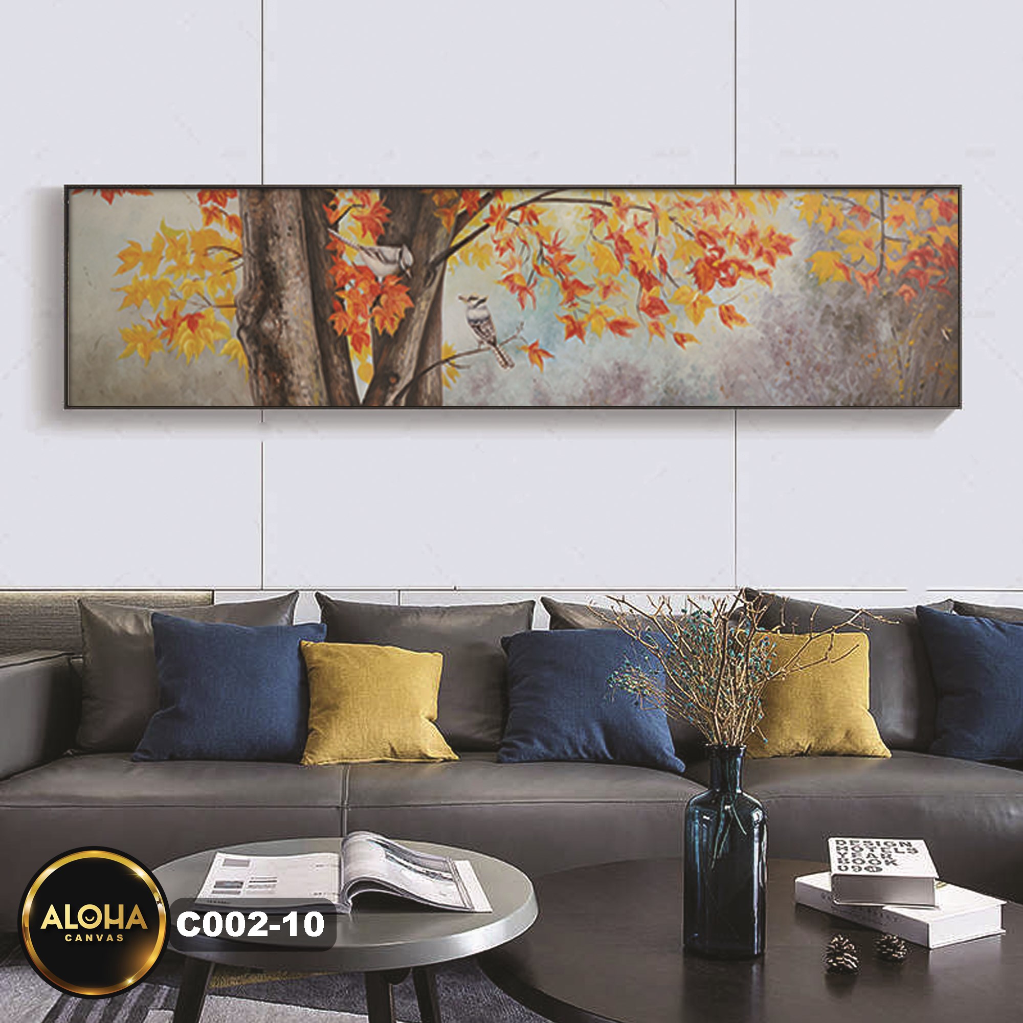 Tranh cây đơn dài trang  trí cao cấp