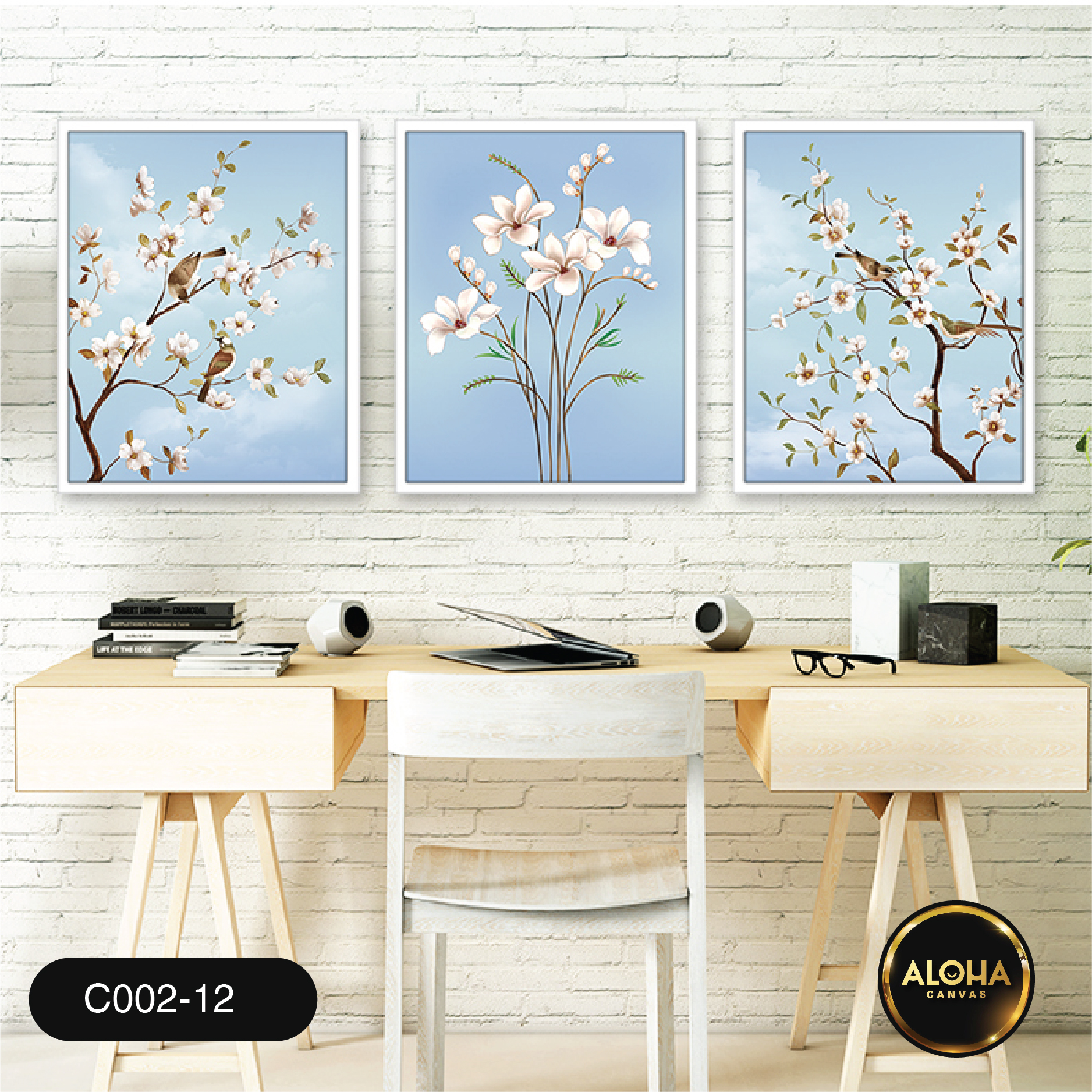 Tranh cây bộ 3 trang trí cao cấp