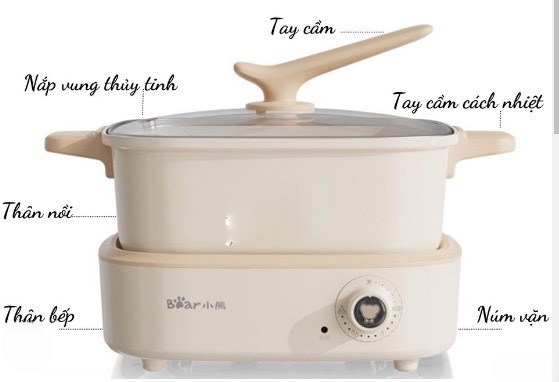 NỒI LẨU ĐIỆN ĐA NĂNG 7 TRONG 1 BEAR DHG-C40M1 - LIÊN HỆ ĐỂ ĐƯỢC GIÁ TỐT