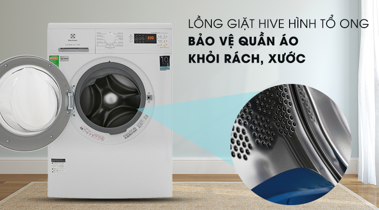 Máy giặt Electrolux 8kg EWF8025DGWA lồng ngang màu trắng