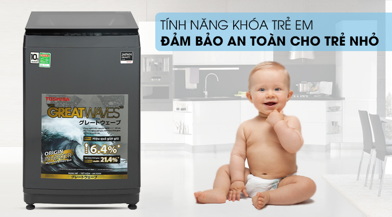 Máy giặt Toshiba 10.5kg AW-UK1150HV(SG) lồng đứng màu xám