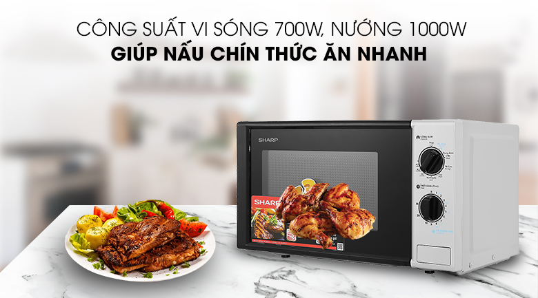 Lò vi sóng có nướng Sharp R-G225VN-BK 20 lít