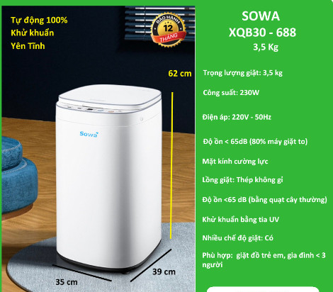 MÁY GIẶT XIAOMI MINI SOWA XQB30 3KG 668L