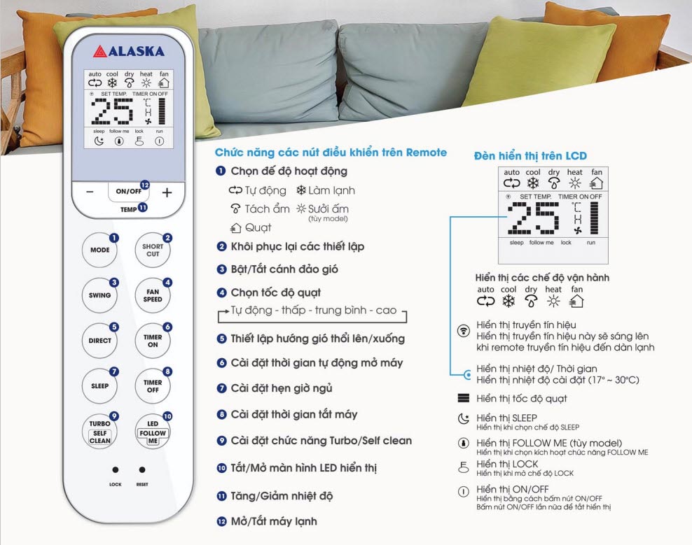 Điều hoà Alaska  AC-9WI 9000btu 1 chiều Inverter