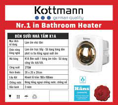 Đèn sưởi nhà tắm Kottman  K1A 1 bóng âm trần