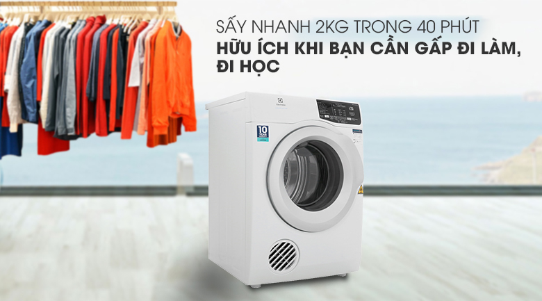 Máy sấy thông hơi Electrolux 8 Kg EDV805JQWA màu trắng