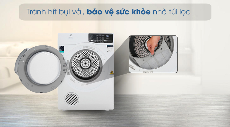 Máy sấy thông hơi Electrolux 8 Kg EDV805JQWA màu trắng