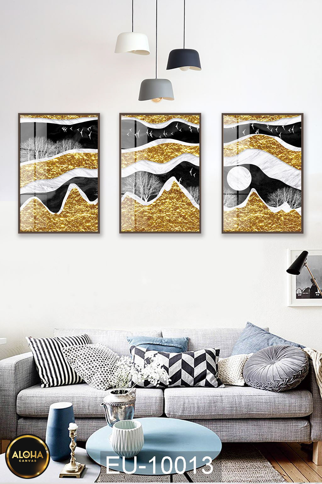 Tranh cây bộ 3 trang trí cao cấp