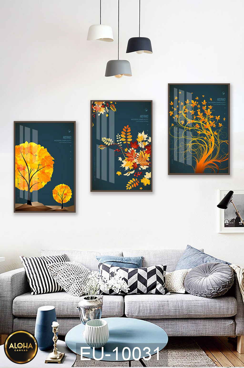 Tranh cây bộ 3 trang trí cao cấp