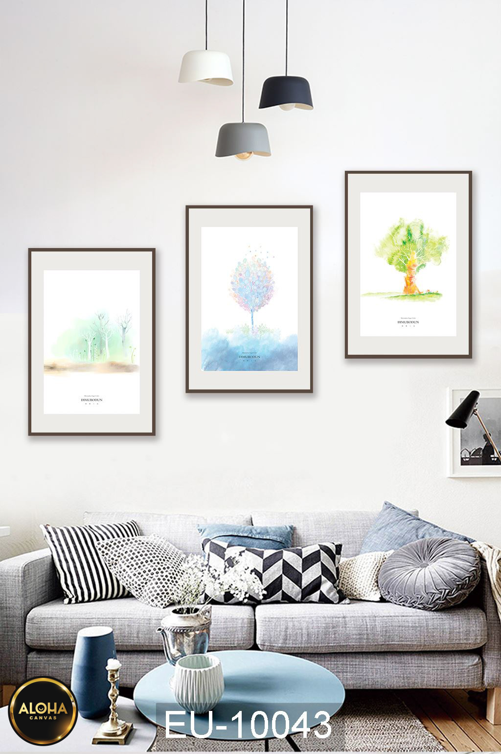 Tranh cây bộ 3 trang trí cao cấp