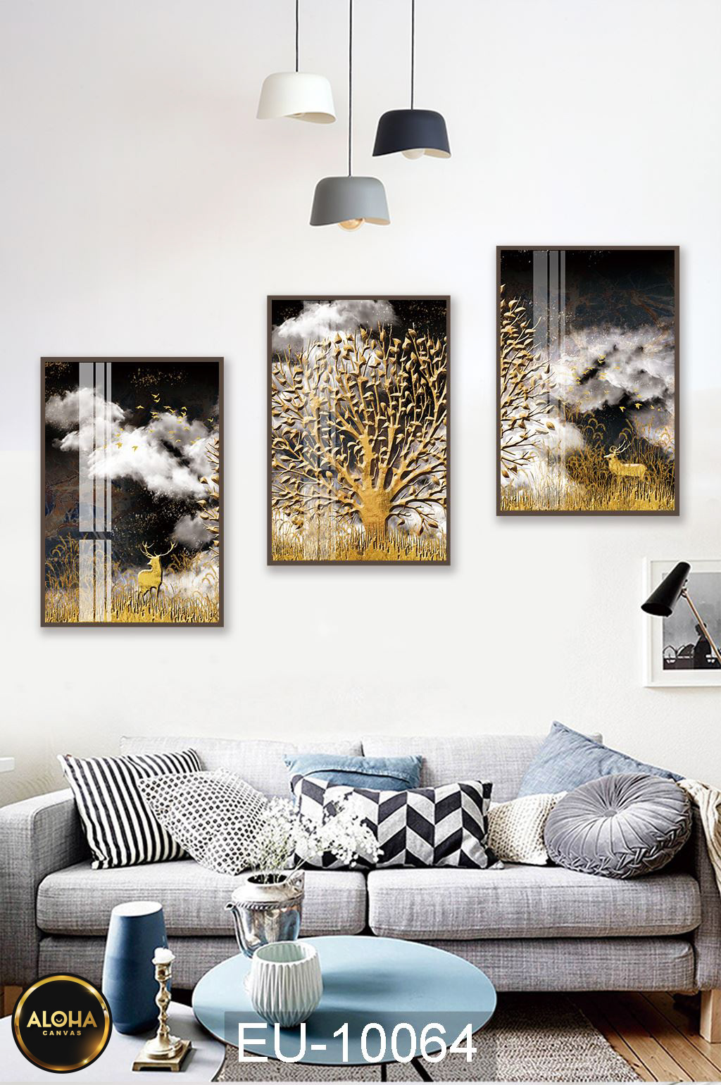 Tranh cây bộ 3 trang trí cao cấp