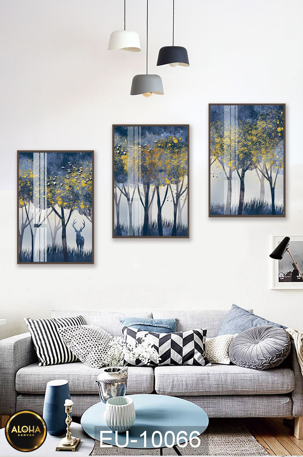 Tranh cây bộ 3 trang trí cao cấp