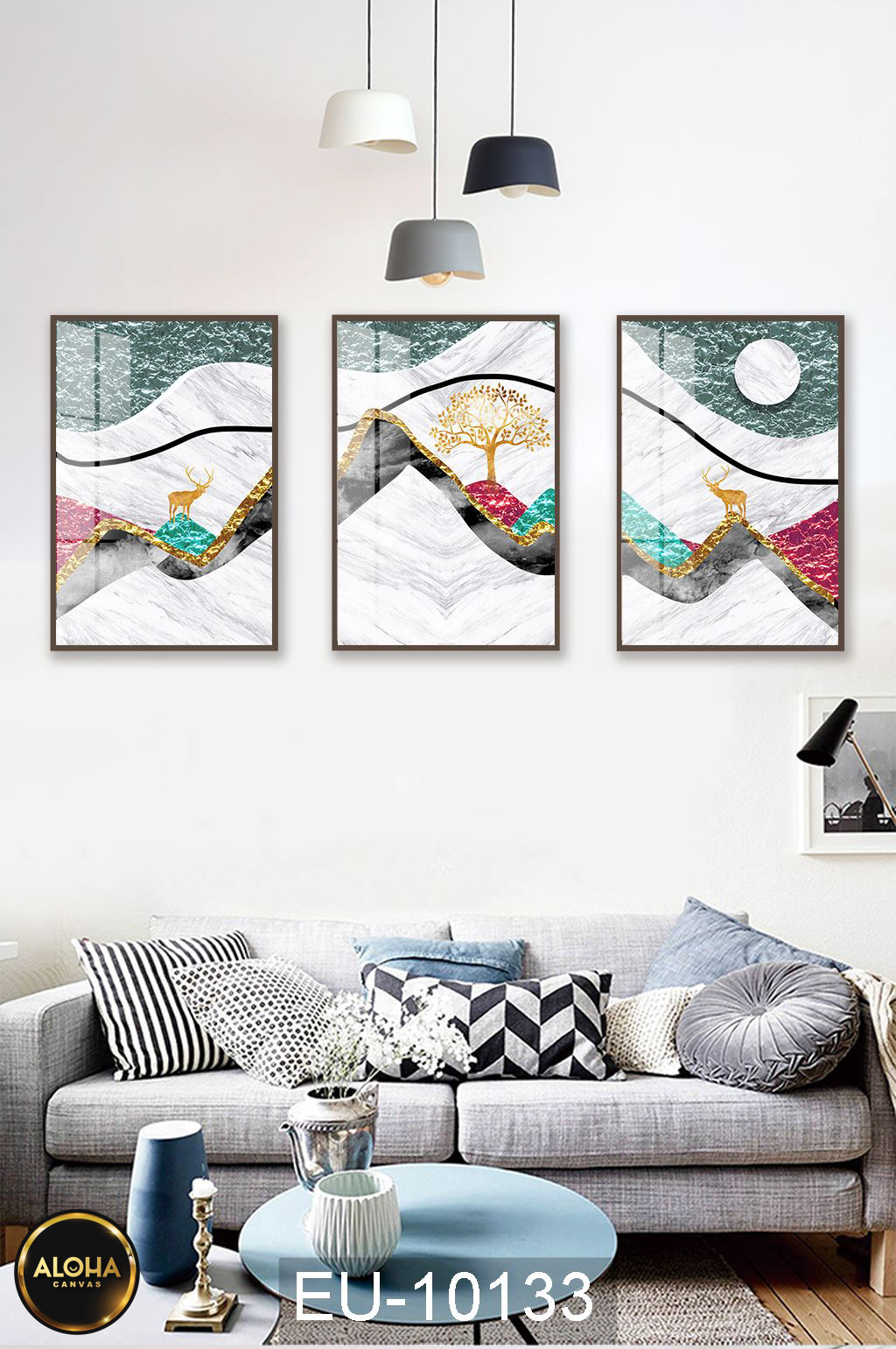 Tranh cây bộ 3 trang trí cao cấp