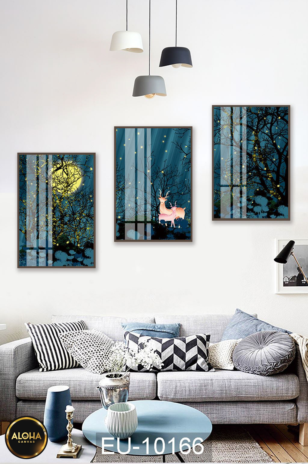 Tranh cây bộ 3 trang trí cao cấp