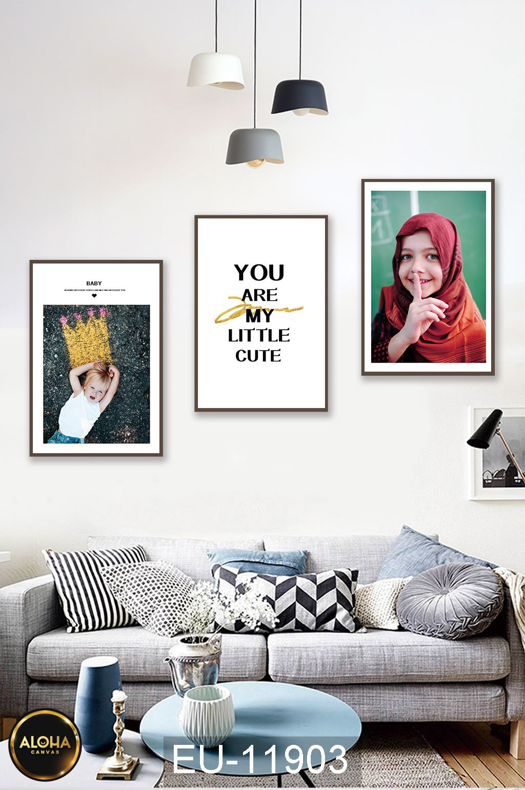 Tranh chân dung bộ 3 trang trí cao cấp