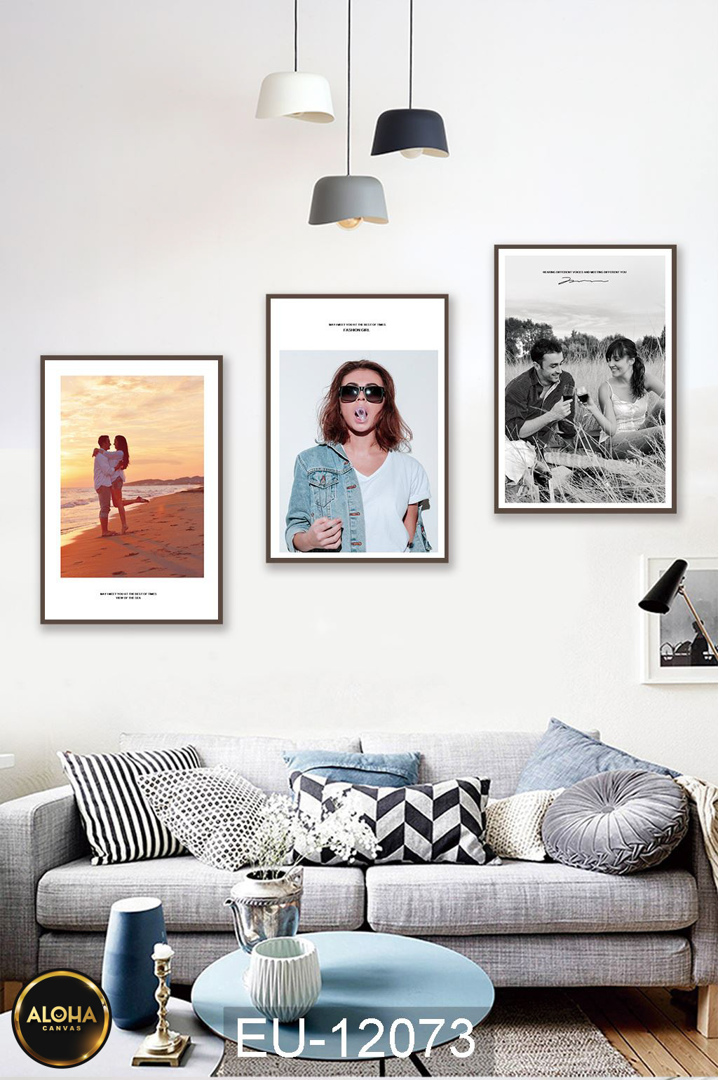 Tranh chân dung bộ 3 trang trí cao cấp