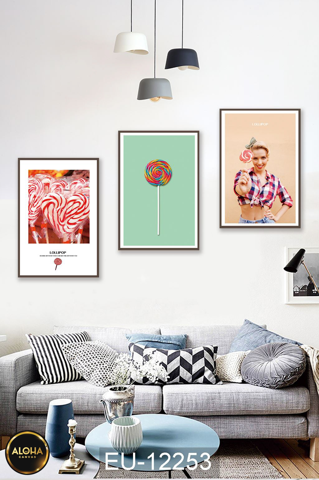 Tranh chân dung bộ 3 trang trí cao cấp