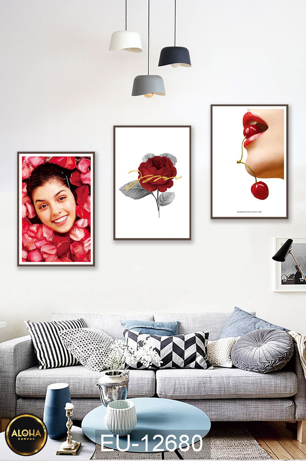 Tranh chân dung bộ 3 trang trí cao cấp