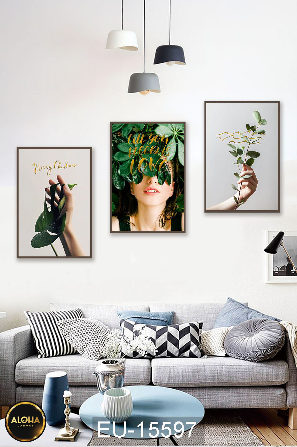 Tranh chân dung bộ 3 trang trí cao cấp