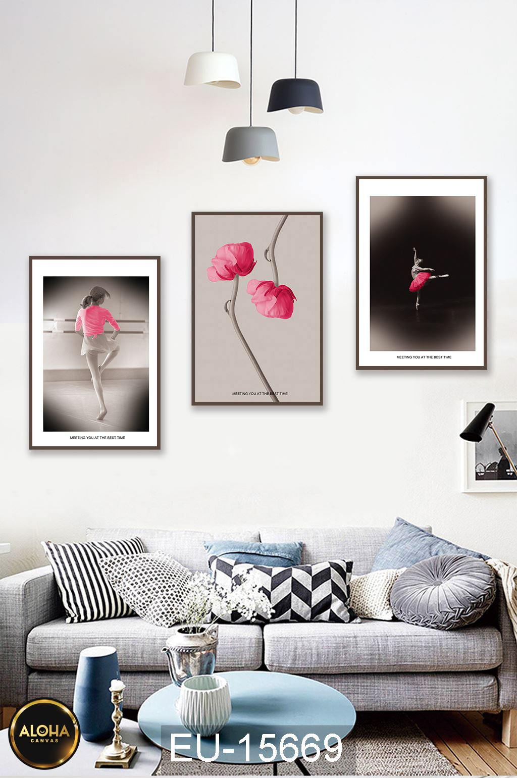 Tranh chân dung bộ 3 trang trí cao cấp