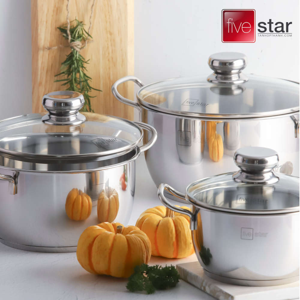 BỘ NỒI FIVESTAR FSB3028,3 VUNG INOX, 3 ĐÁY - LIÊN HỆ ĐỂ ĐƯỢC GIÁ TỐT