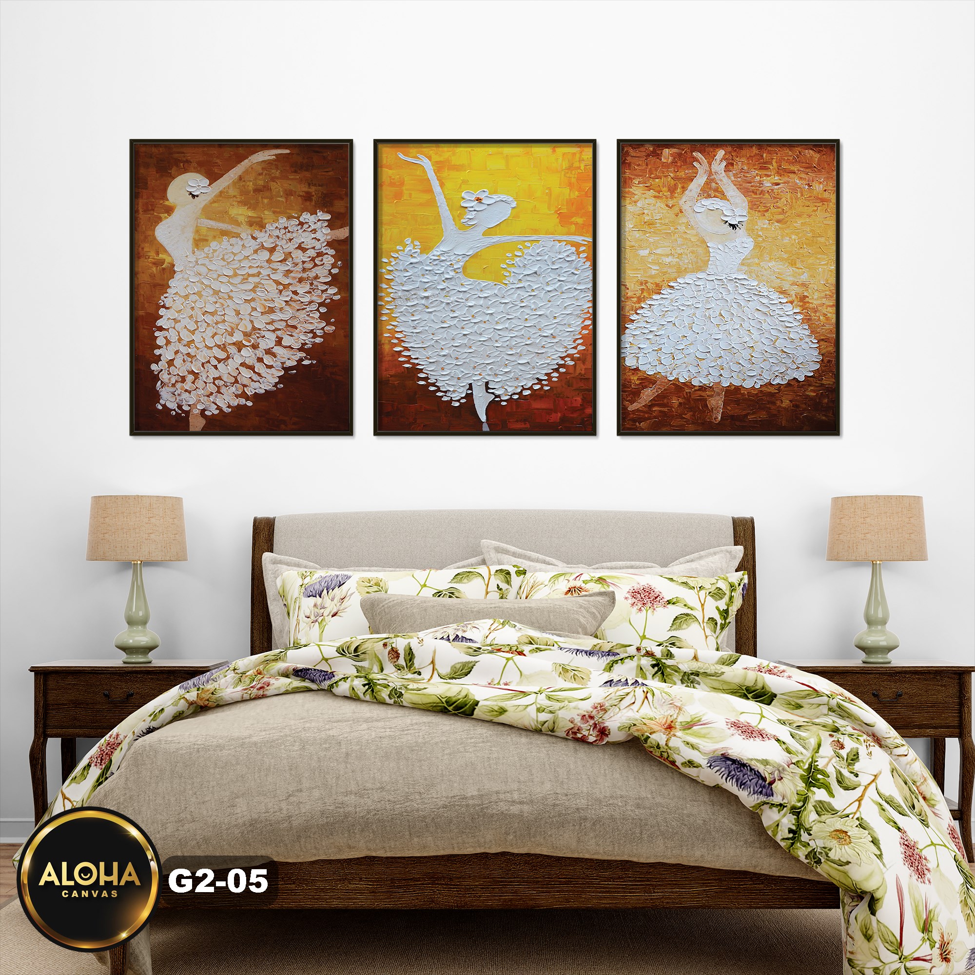 Tranh chân dung bộ 3 trang trí cao cấp