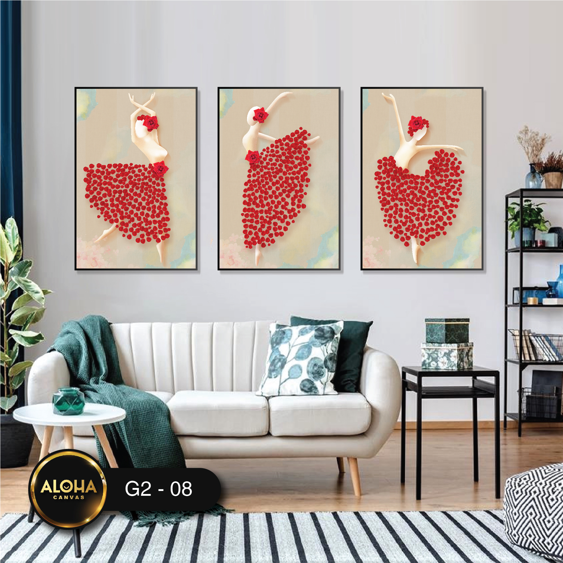 Tranh chân dung bộ 3 trang trí cao cấp