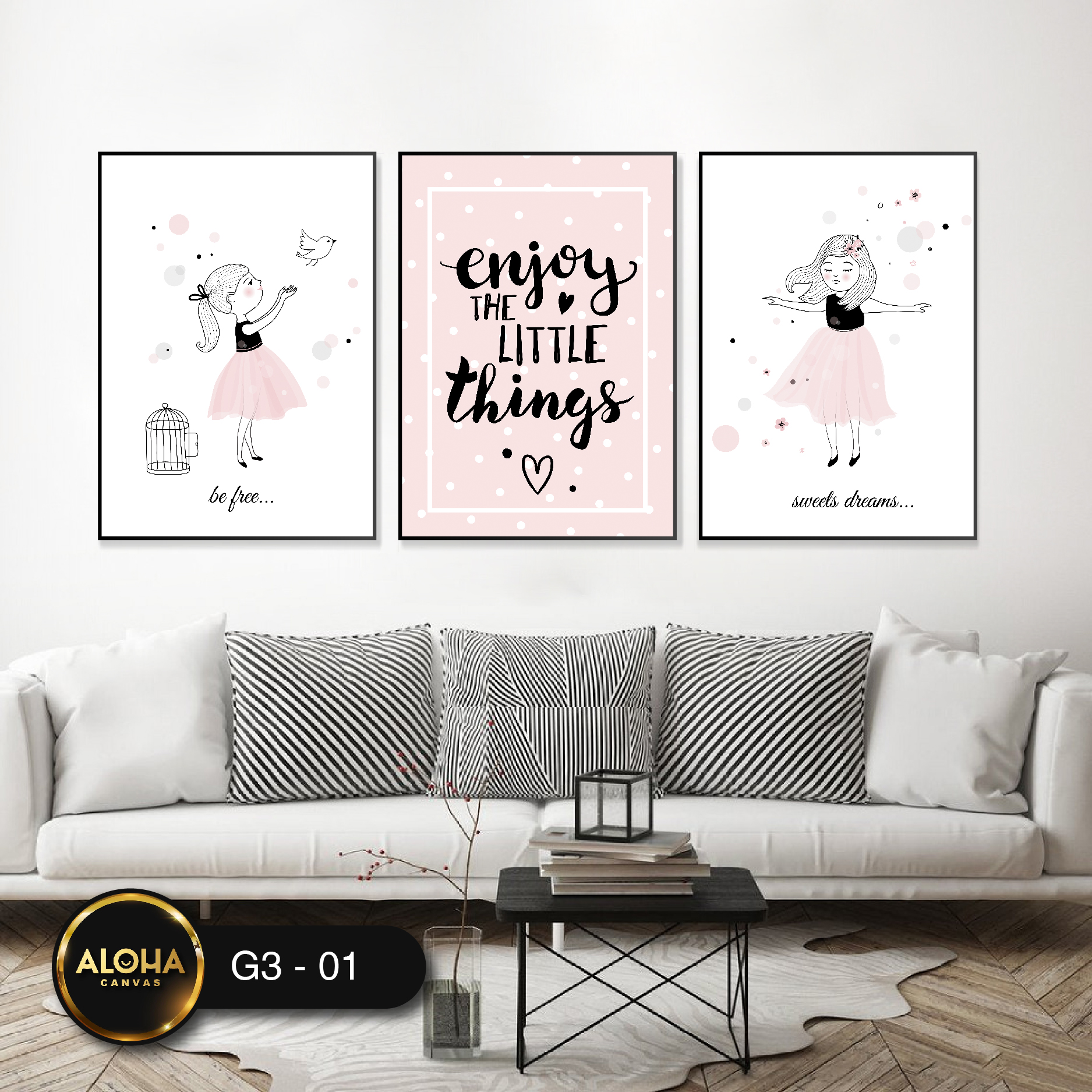 Tranh chân dung bộ 3 trang trí cao cấp