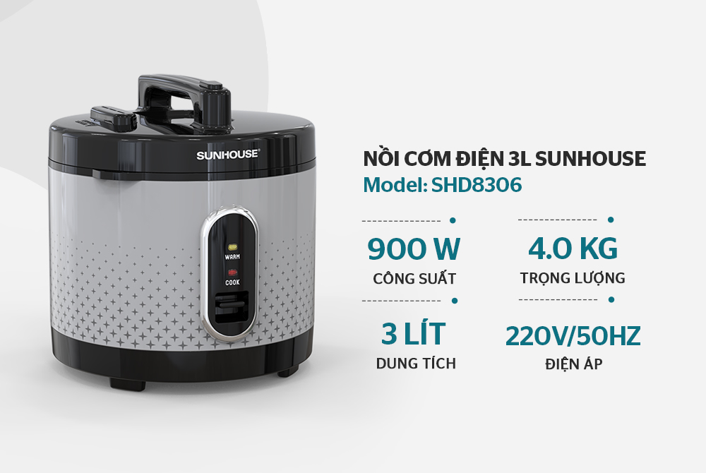 Nồi cơm điện Sunhouse SHD8306 3 Lít