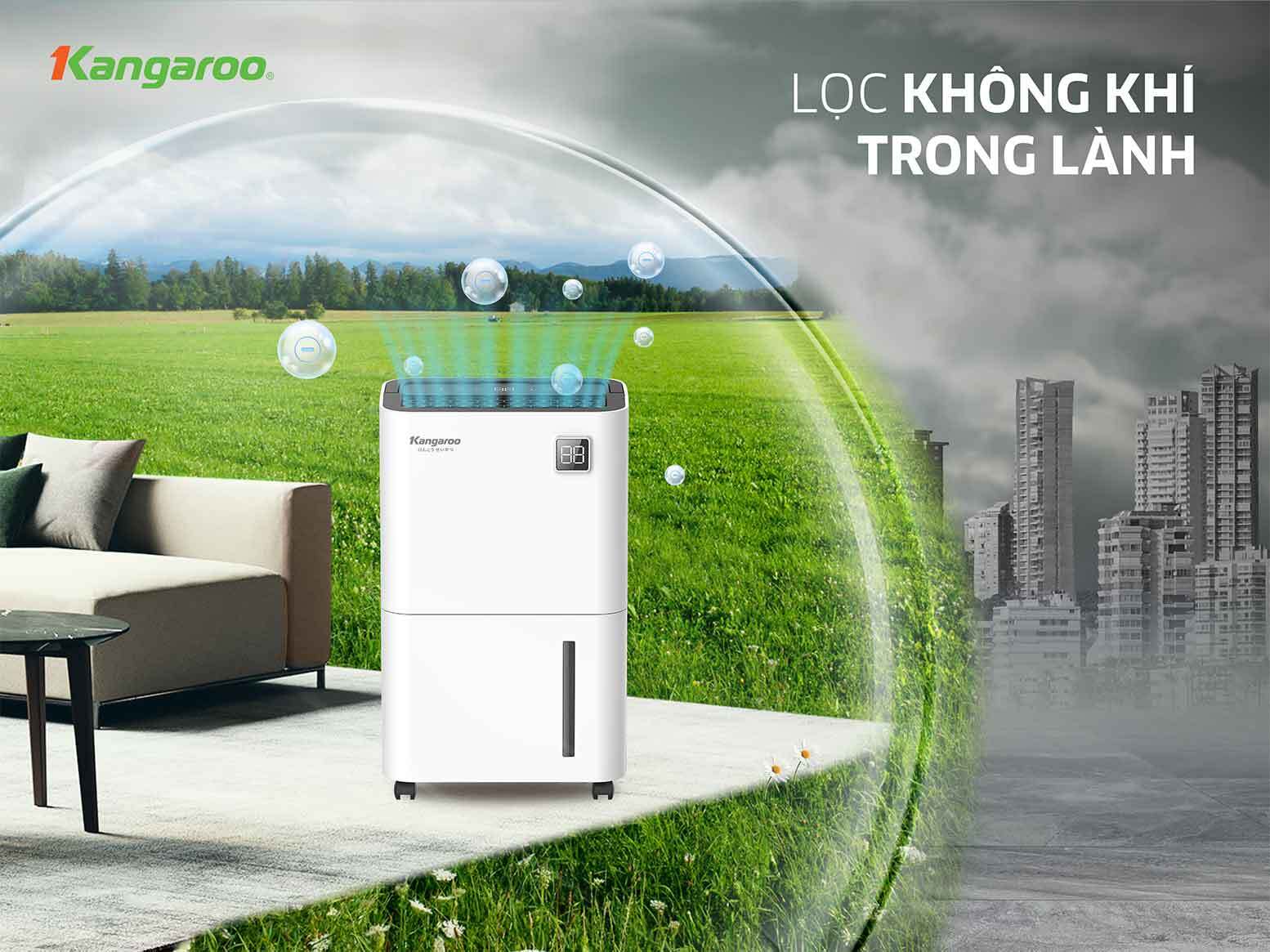 Máy hút ẩm điện tử Kangaroo KGDH16, 16L